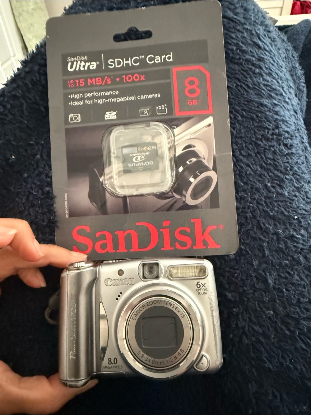 Canon Silver Compact Digital Camera with SanDisk 8GB SDHC Card